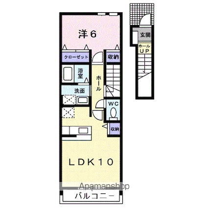 福井県福井市高木町[1LDK/42.71m2]の間取図