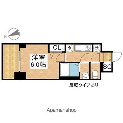 プレサンスＴＨＥ大須観音[1K/22.62m2]の間取図