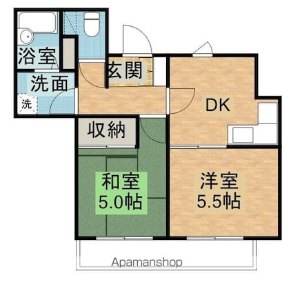 コーポラス幸武１０４[2DK/38m2]の間取図