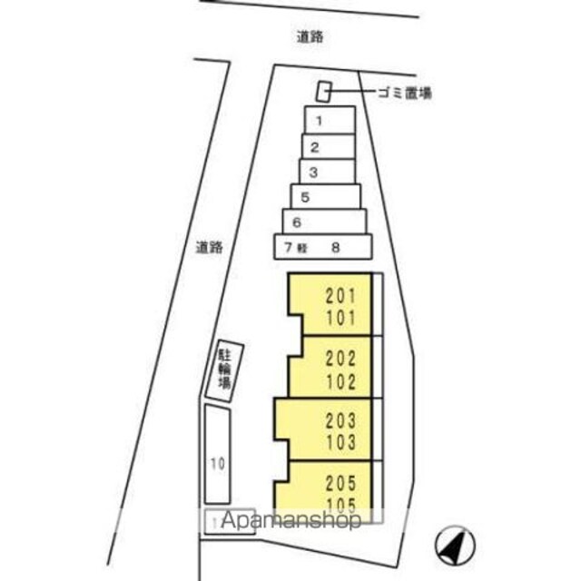 アルボルモニアⅢ[2DK/56.26m2]の配置図