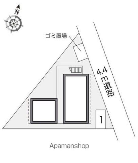 レオパレスサンハイム[1K/20.28m2]の配置図