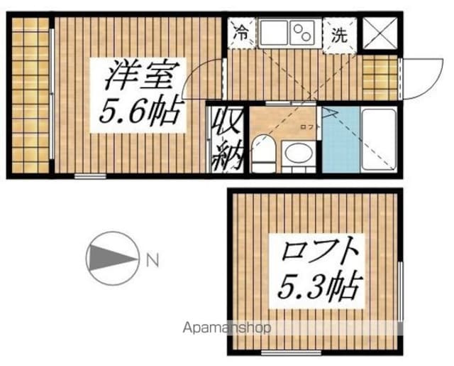 バイブリーハウス[1K/18.06m2]の間取図