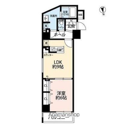プレール・ドゥーク東向島[1LDK/40.83m2]の間取図