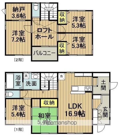 葭ケ入貸家の間取り写真