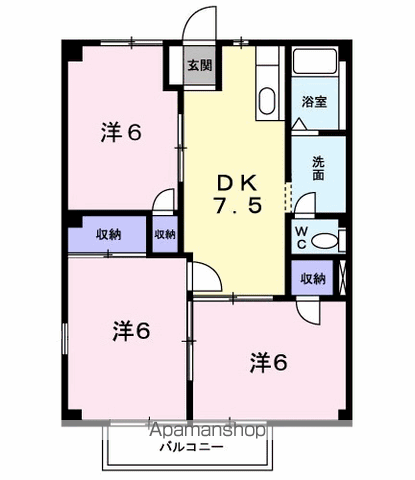 【昭島市武蔵野のアパートの間取り】