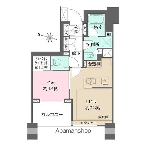 ザ・パークハウスアーバンス中野中央 202 ｜ 東京都中野区中央５丁目38-15（賃貸マンション1LDK・2階・39.10㎡） その2