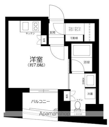 リビオレゾン千代田岩本町ルジェンテ[1R/25.03m2]の間取図