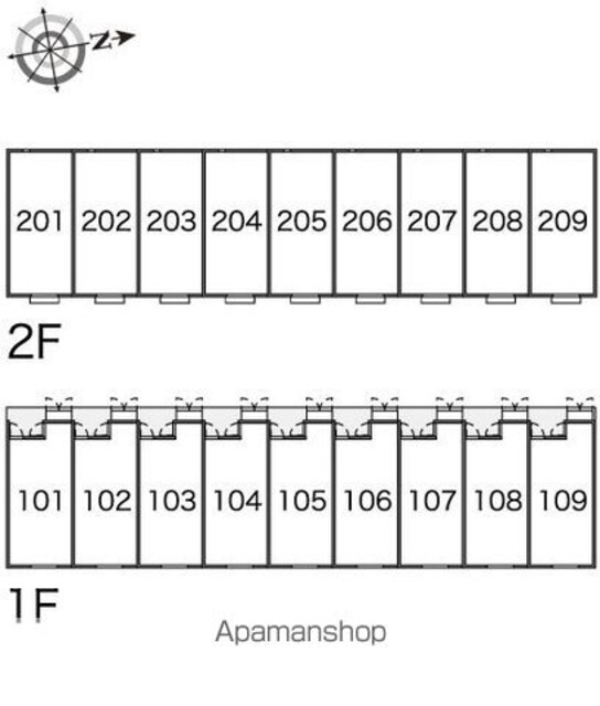 レオネクストはぶ[1K/37.26m2]の配置図