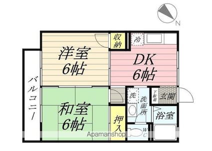東京都三鷹市大沢５丁目[2DK/40.07m2]の間取図