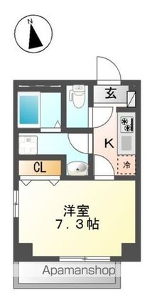 Ｌａ　Ｃｌａｒｔｅ　ーラ　クラルテー[1K/26.78m2]の間取図