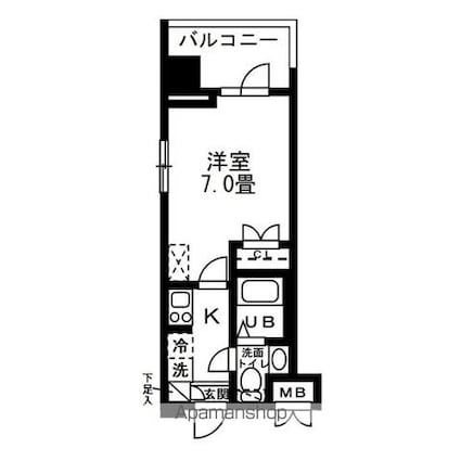レジディア錦糸町[1K/20.3m2]の間取図
