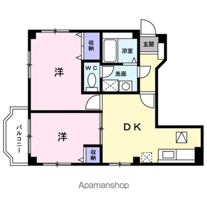 メゾンアヴニール[2DK/44.79m2]の間取図