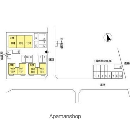 香川県高松市林町[2DK/41.89m2]の配置図
