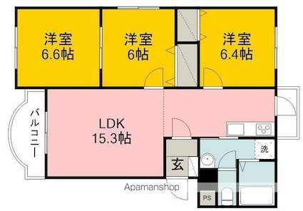 ブライムセントラル[3LDK/70.14m2]の間取図