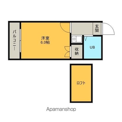 カーサ栄生[1K/15.99m2]の間取図