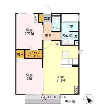 アネシス　Ａ[2LDK/52.8m2]の間取図
