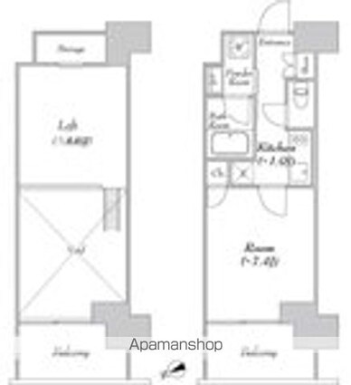 カナルフロント芝浦[1K/25m2]の間取図