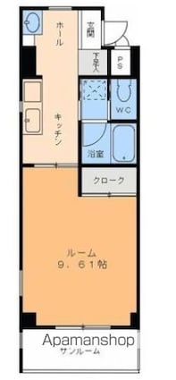 アミスタッド本町[1DK/31.38m2]の間取図