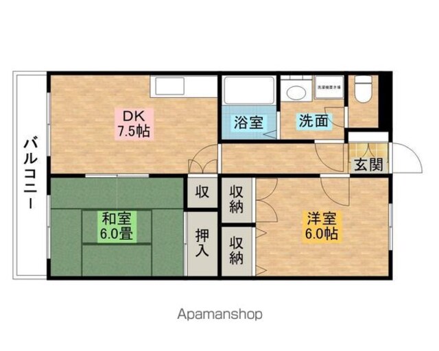 ウィステリアメゾン[2DK/50.4m2]の間取図