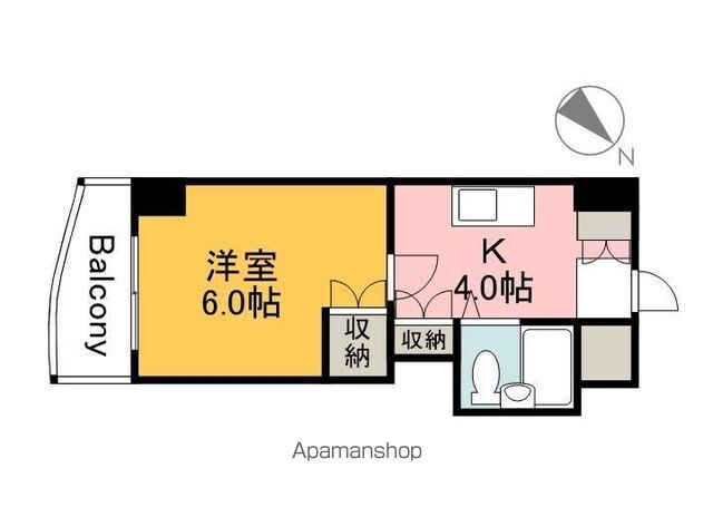 広島県広島市安佐南区西原２丁目[1K/20.16m2]の間取図