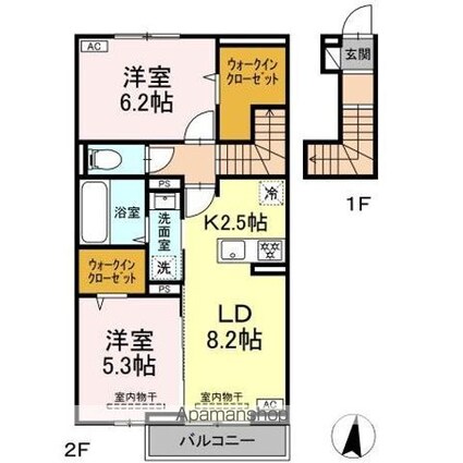 （仮称）ＤーＲＯＯＭ上谷刈二丁目[2LDK/59.88m2]の間取図