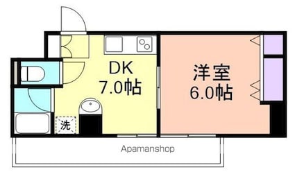 パリ・シャトー本町[1DK/28.76m2]の間取図