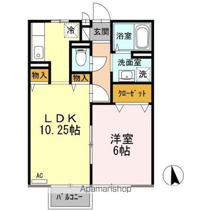 アンジェリーナ　ＡＢ[1LDK/40.01m2]の間取図