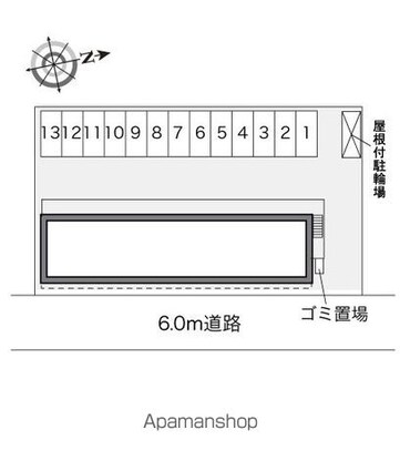レオパレスＴＡＫＡ[1K/19.87m2]の配置図