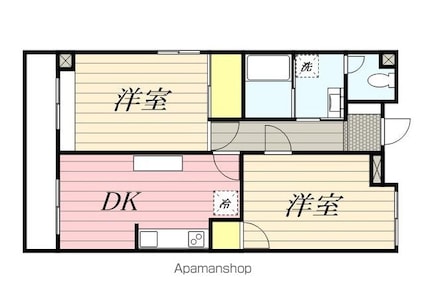 キャッスルコハナ[2DK/48.6m2]の間取図