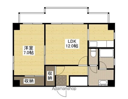 リオプラザ上幟[1LDK/53.09m2]の間取図