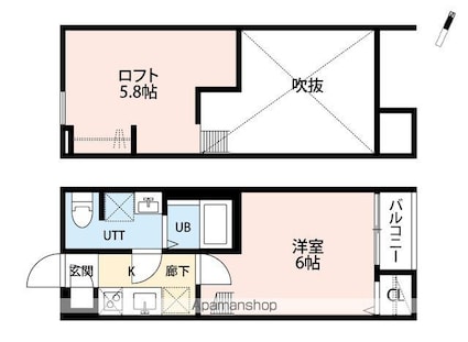 ｉｏ　ＬｕＣｅ（イオ・ルーチェ）[1K/20.62m2]の間取図
