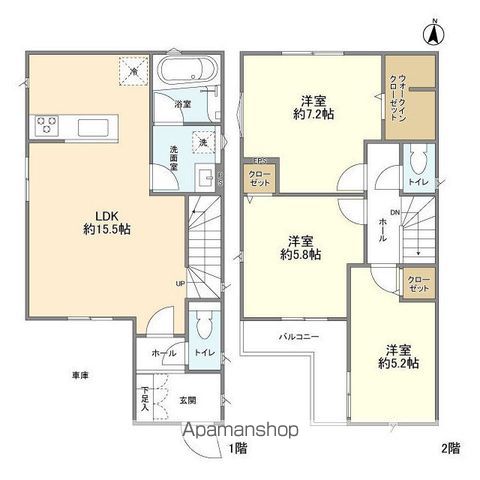 【柏市藤心の戸建ての間取り】