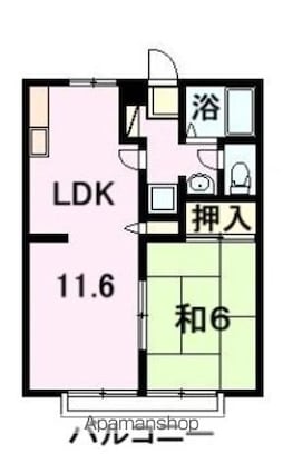 サンライフ白川　Ｅ棟[1LDK/40.92m2]の間取図