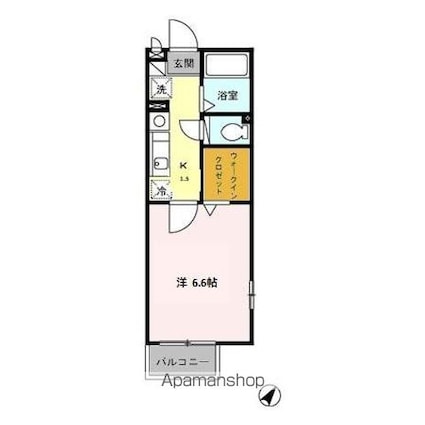 サンビレッジ[1K/22.52m2]の間取図
