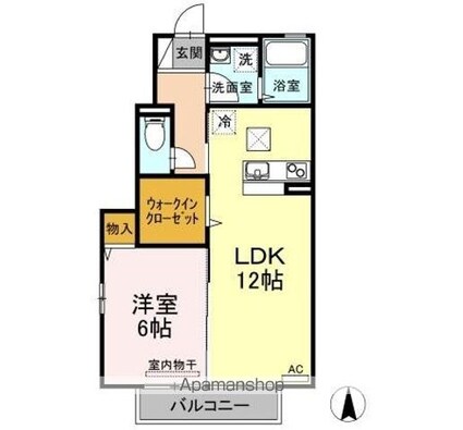 リーバス・Ｅ・イノセント[1LDK/45.14m2]の間取図