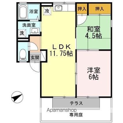 ジョビアル松本　Ａ棟[2LDK/48.7m2]の間取図