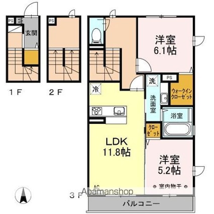 ココン　セレソ[2LDK/65.31m2]の間取図