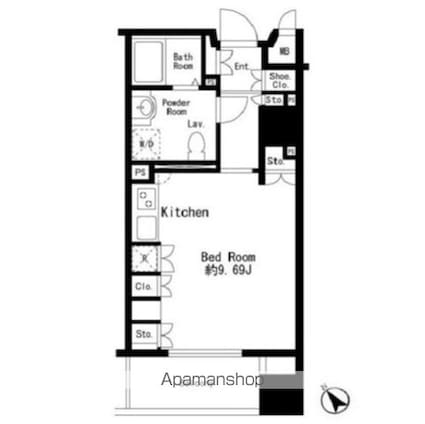 ハウス桃李[1R/32.12m2]の間取図