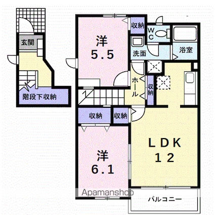 シエブロン　Ⅰ[2LDK/61.68m2]の間取図