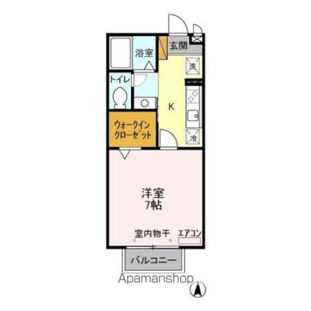 プランドール・ミノル[1K/26.93m2]の間取図