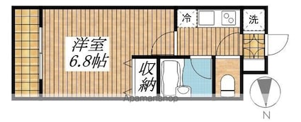 東京都立川市錦町１丁目[1K/21.39m2]の間取図