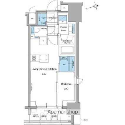 ルフォンプログレ本郷三丁目[1LDK/31.37m2]の間取図