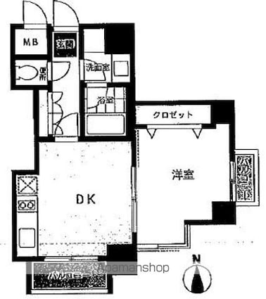 ベルファース市ヶ谷[1LDK/33.76m2]の間取図