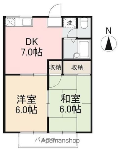 タウンハウスＮ[2DK/39.74m2]の間取図