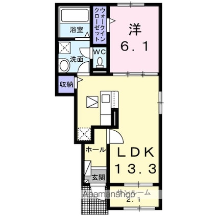 和歌山県和歌山市木ノ本[1LDK/50.01m2]の間取図