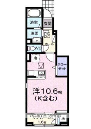 パフュームⅠ[1R/32.23m2]の間取図