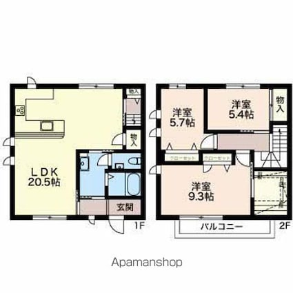 ＳＯＧＮＩ[3LDK/98.84m2]の間取図