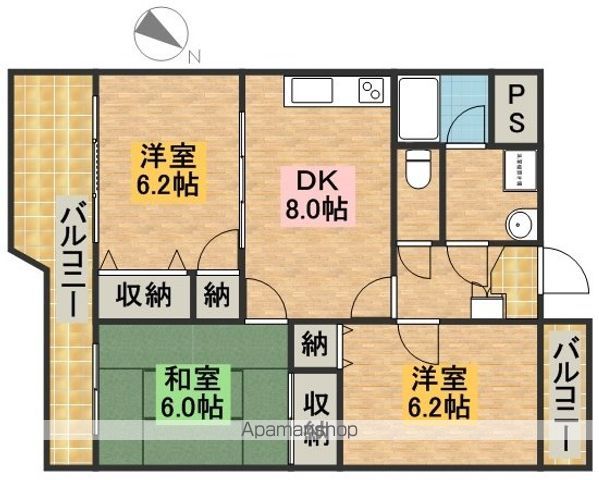 【国分寺市内藤のマンションの間取り】