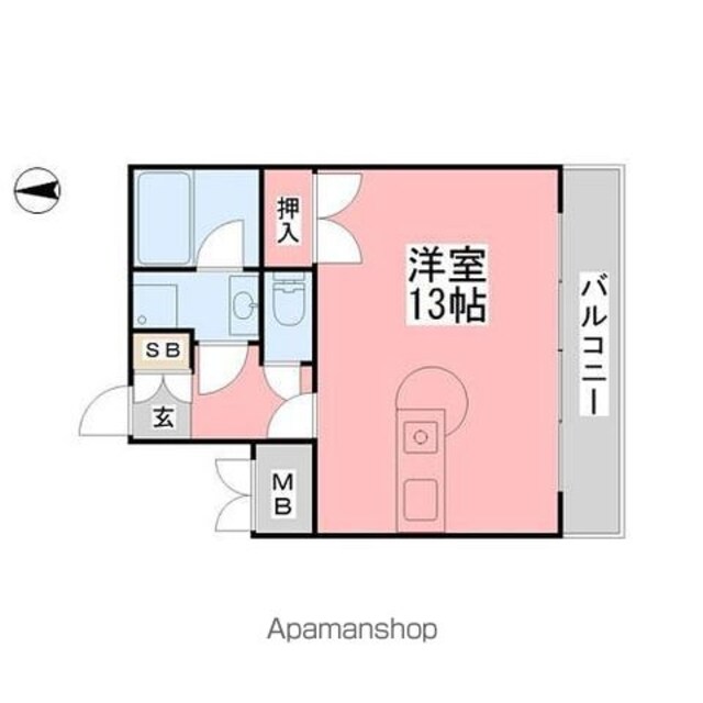 ＳＵＮＲＩＳＥ豊坂[1R/34.67m2]の間取図