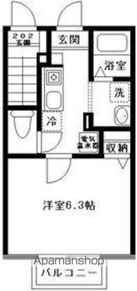 フラット四つ木　Ｂ[1K/21.27m2]の間取図